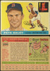 1955 Topps Pete Daley #206 Boston Red Sox RC High Number Low Grade - Creases — Example B front and back of card