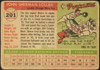 1955 Topps Sherm Lollar #201 Chicago White Sox High Number Low Grade - Creases Example A back of card