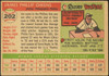 1955 Topps Jim Owens #202 Philadelphia Phillies High Number Fair back of card