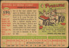 1955 Topps Eddie Stanky #191 St. Louis Cardinals High Number Fair Example B back of card