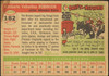 1955 Topps Humberto Robinson #182 Milwaukee Braves RC High Number Fair Example A back of card