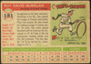 1955 Topps Roy McMillan #181 Cincinnati Redlegs High Number Fair — Example B back of card