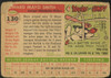 1955 Topps Mayo Smith #130 Philadelphia Phillies RC Fair Example A back of card