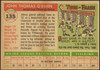 1955 Topps Johnny O'Brien #135 Pittsburgh Pirates Fair Example A back of card