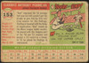 1955 Topps Bud Podbielan #153 Cincinnati Redlegs Fair back of card
