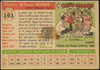1955 Topps Chuck Tanner #161 Milwaukee Braves RC High Number Low Grade - Creases Example A back of card