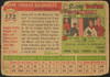 1955 Topps Frank Baumholtz #172 Chicago Cubs High Number Low Grade - Creases Example A back of card