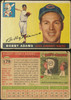 1955 Topps Bobby Adams #178 Cincinnati Redlegs High Number Fair Example A front and back of card