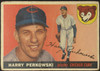 1955 Topps Harry Perkowski #184 Chicago Cubs High Number Low Grade - Creases Example A front of card