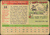 1955 Topps Bob Keegan #10 Chicago White Sox Low Grade - Creases — Example B back of card
