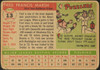 1955 Topps Fred Marsh #13 Baltimore Orioles Fair — Example A back of card