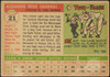 1955 Topps Alex Grammas #21 St. Louis Cardinals Fair Example A back of card