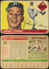 1955 Topps Johnny Podres #25 Brooklyn Dodgers Low Grade - Creases — Example A front and back of card
