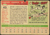 1955 Topps Harvey Haddix #43 St. Louis Cardinals Low Grade - Creases Example A back of card