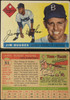 1955 Topps Jim Hughes #51 Brooklyn Dodgers Low Grade - Creases Example A front and back of card