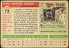 1955 Topps Karl Olson #72 Boston Red Sox Low Grade - Creases back of card