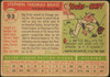 1955 Topps Steve Bilko #93 Chicago Cubs Fair Example A back of card