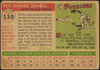 1955 Topps Gus Zernial #110 Kansas City Athletics Low Grade - Creases Example A back of card