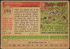 1955 Topps Red Kress #151 Cleveland Indians Fair Example A back of card