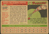 1955 Topps Laurin Pepper #147 Pittsburgh Pirates Fair — Example B back of card