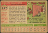 1955 Topps Dale Long #127 Pittsburgh Pirates Fair — Example A back of card