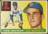 1955 Topps Tom Brewer #83 Boston Red Sox RC Low Grade - Creases Example A front of card