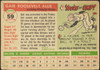 1955 Topps Gair Allie #59 Pittsburgh Pirates Fair Example C back of card