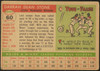 1955 Topps Dean Stone #60 Washington Senators Fair — Example B back of card