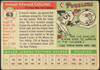 1955 Topps Joe Collins #63 New York Yankees Fair — Example A back of card