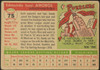 1955 Topps Sandy Amoros #75 Brooklyn Dodgers RC Fair Example B back of card