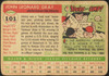 1955 Topps Johnny Gray #101 Kansas City Athletics Low Grade - Creases Example B back of card