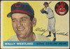 1955 Topps Wally Westlake #102 Cleveland Indians Low Grade - Creases Example B front of card