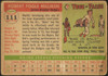 1955 Topps Bob Milliken #111 Brooklyn Dodgers Fair Example C back of card