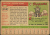 1955 Topps Nelson King #112 Pittsburgh Pirates RC Fair back of card