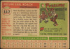1955 Topps Mel Roach #117 Milwaukee Braves Fair Example B back of card