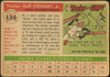 1955 Topps Bunky Stewart #136 Washington Senators Low Grade - Creases back of card