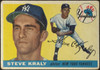 1955 Topps Steve Kraly #139 New York Yankees RC Low Grade - Creases Example A front of card