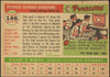 1955 Topps Dick Donovan #146 Chicago White Sox RC Fair Example B back of card