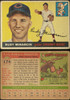 1955 Topps Rudy Minarcin #174 Cincinnati Redlegs High Number Low Grade - Creases — Example B front and back of card