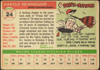 1955 Topps Hal Newhouser #24 Cleveland Indians Fair Example B back of card