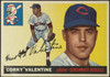 1955 Topps Corky Valentine #44 Cincinnati Redlegs Fair — Example B front of card