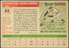 1955 Topps Thornton Kipper #62 Philadelphia Phillies Fair — Example D back of card
