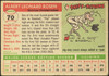 1955 Topps Al Rosen #70 Cleveland Indians Fair — Example B back of card