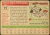 1955 Topps Arnie Portocarrero #77 Kansas City Athletics Fair Example C back of card