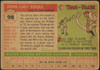 1955 Topps Johnny Riddle #98 St. Louis Cardinals Fair — Example B back of card