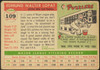 1955 Topps Ed Lopat #109 New York Yankees Fair Example C back of card