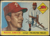 1955 Topps Mayo Smith #130 Philadelphia Phillies RC Fair — Example C front of card