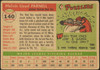 1955 Topps Mel Parnell #140 Boston Red Sox Fair Example B back of card