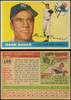 1955 Topps Hank Bauer #166 New York Yankees High Number Fair Example B front and back of card
