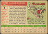 1955 Topps Dusty Rhodes #1 New York Giants Fair — Example C back of card